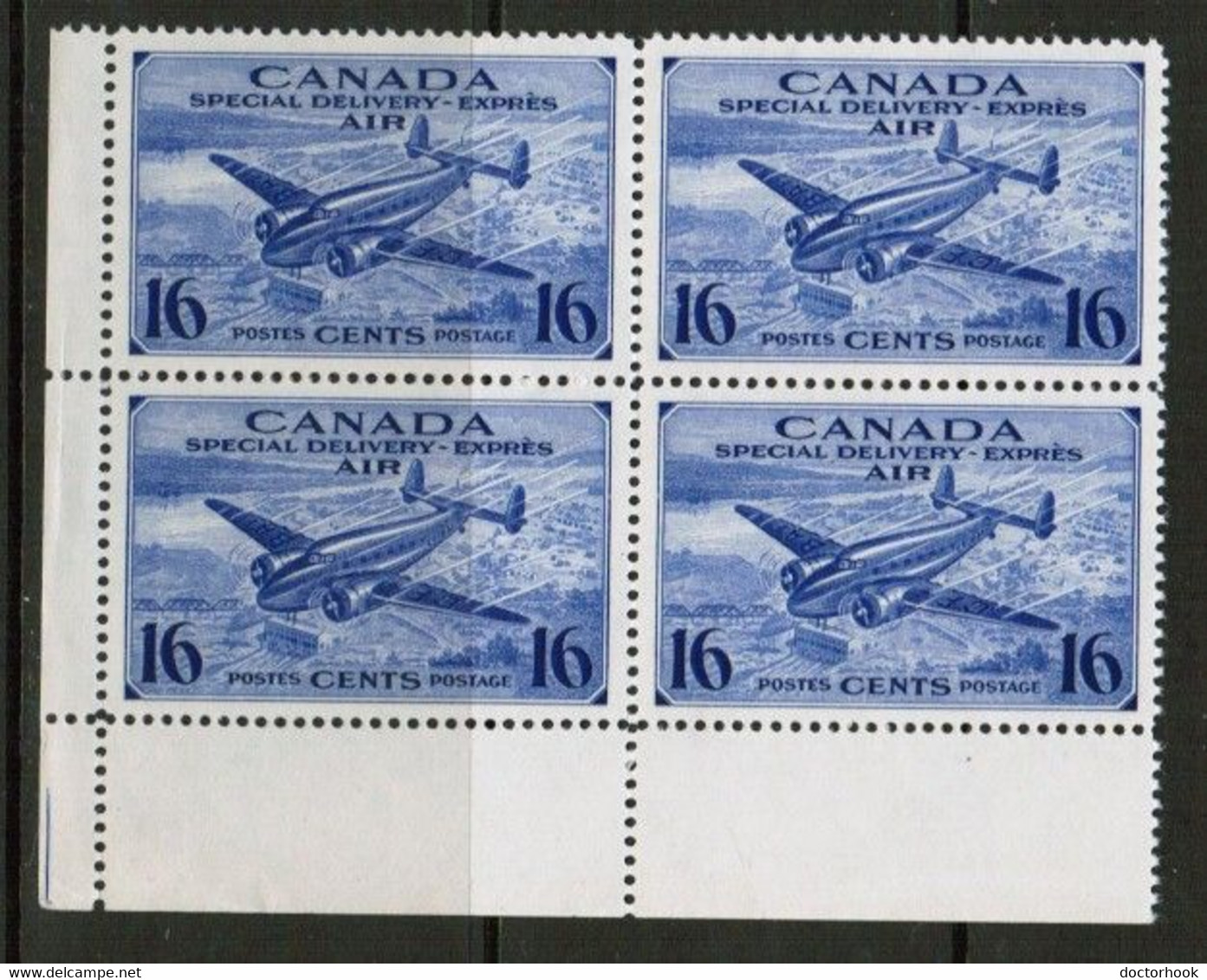 CANADA  Scott # CE 1** VF MINT NH CORNER BLOCK Of 4 (LG-1341) - Airmail: Special Delivery