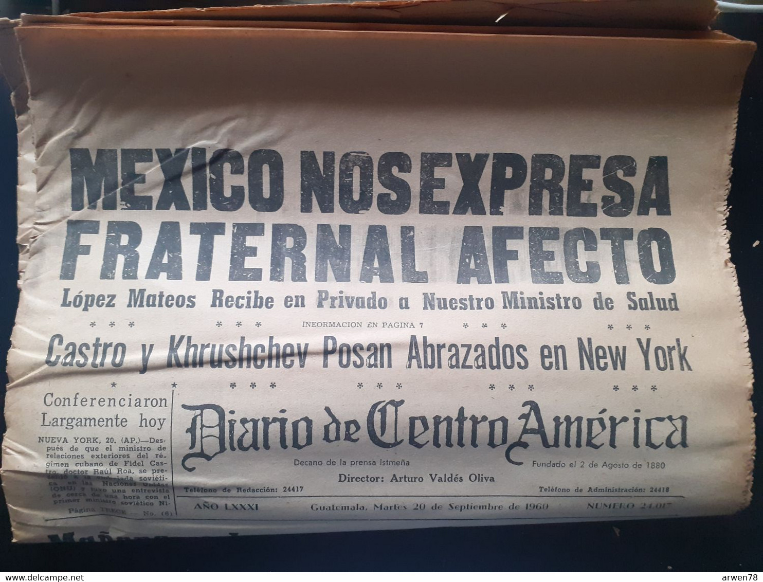 Journal Diario De Centro America Mexico Castro Kroutchev A New York Septembre 1960 - [1] Fino Al 1980