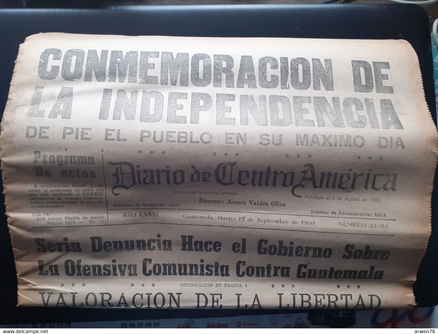 Journal Diario De Centro America Guatemala Commémoration De L ' Independance  Septembre 1960 - [1] Bis 1980