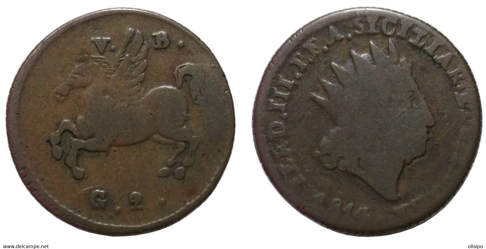 2 Grani 1814 VB (Sicily) - Sicile