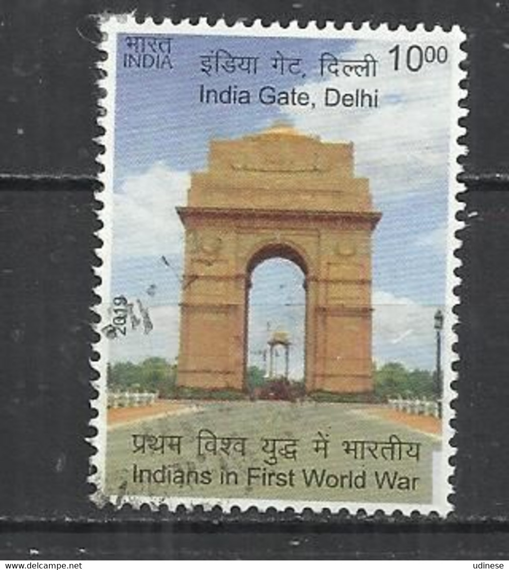 INDIA 2019 - INDIANS IN WORLD WAR I - INDIA GATE, DELHI - USED OBLITERE GESTEMPELT USADO - Gebruikt