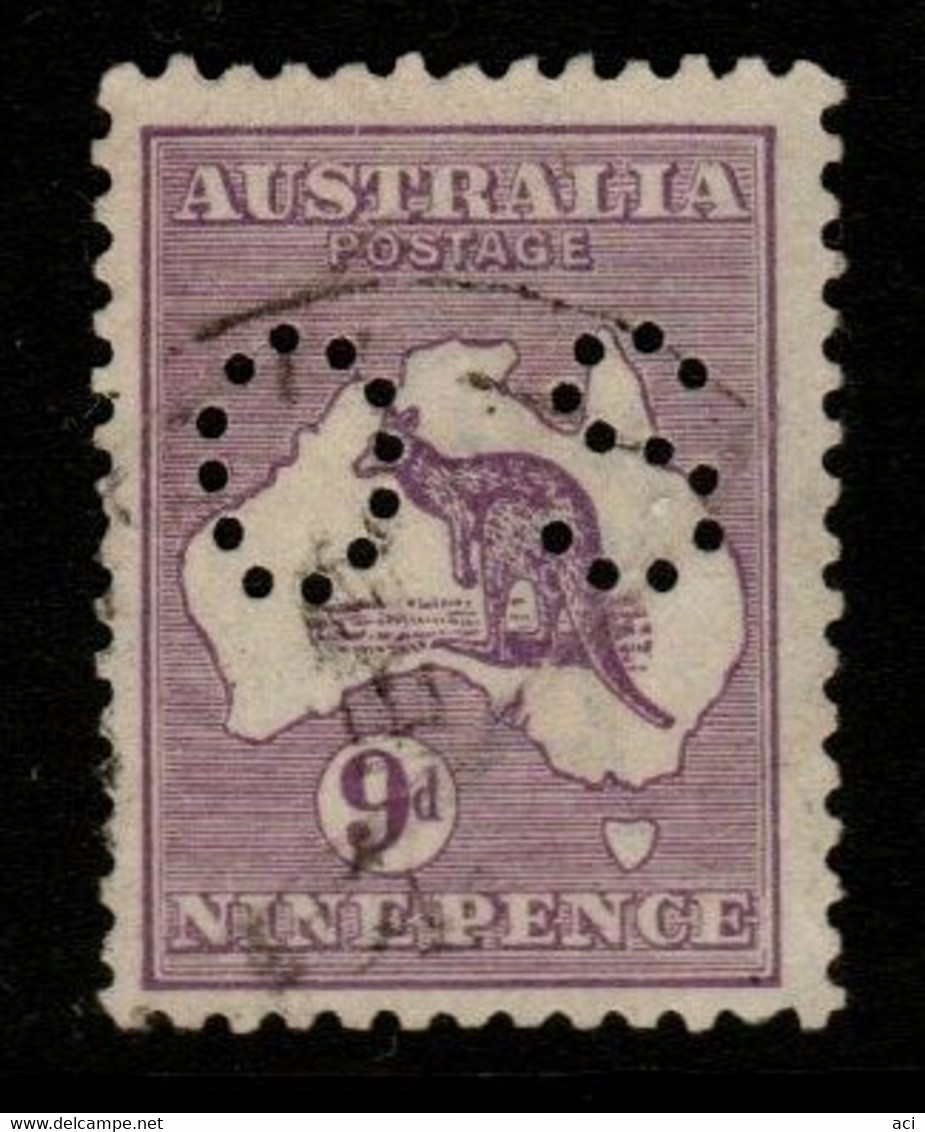 Australia SG O47  1915-20 3rd Wtmk Kangaroo,9d Violet,Used, - Service