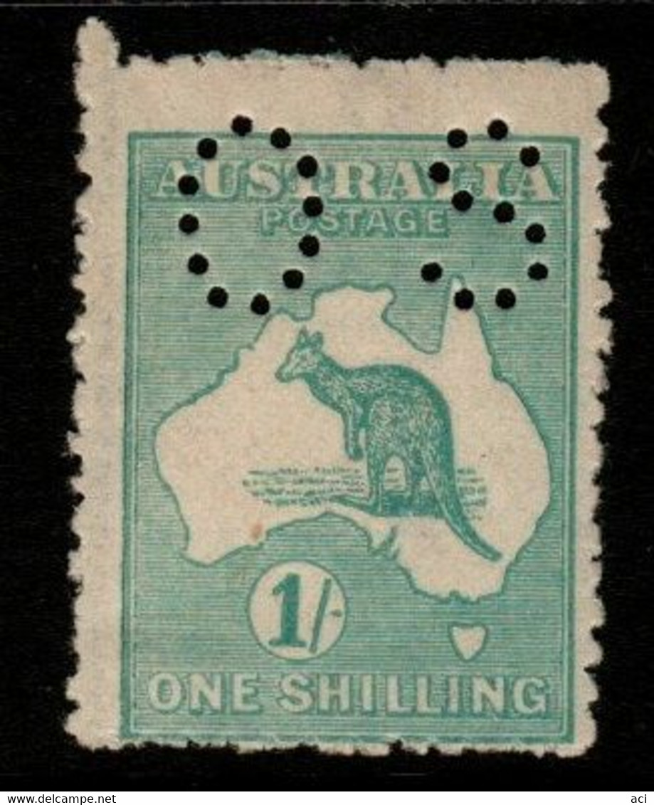 Australia SG O48  1915 Kangaroo ,Perforated OS, One Shilling, 3rd Wtmk,Mint Never Hinged - Service