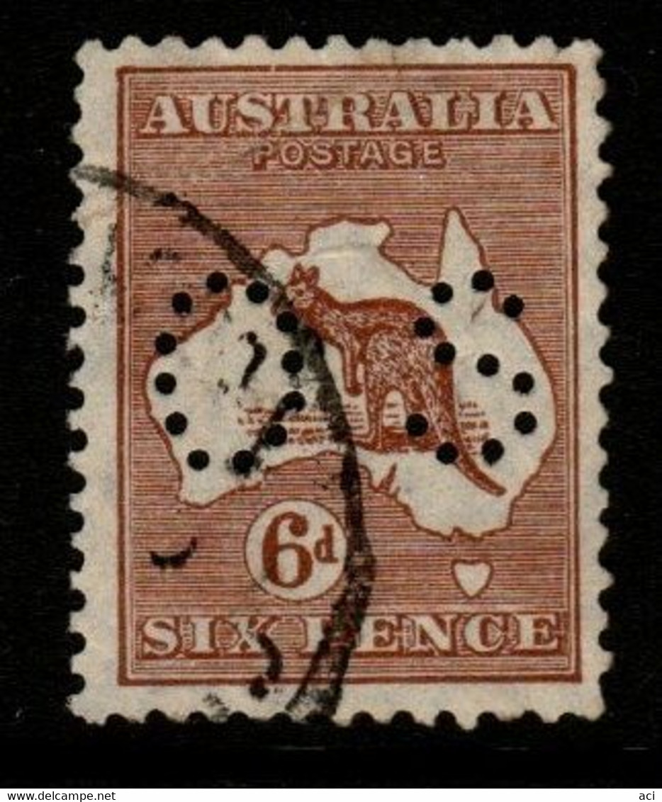 Australia SG O114 1929-30 Small Multi Wtmk Kangaroo,6d Chestnut,Used, - Dienstmarken