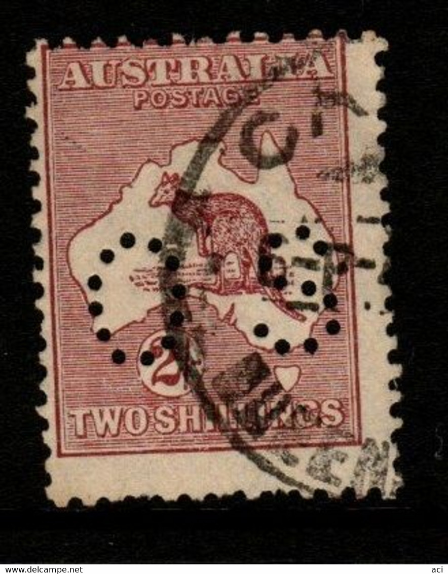 Australia SG O117 1929-30 Small Multi Wtmk Kangaroo,Two Shillings Maroon,Used, - Dienstzegels