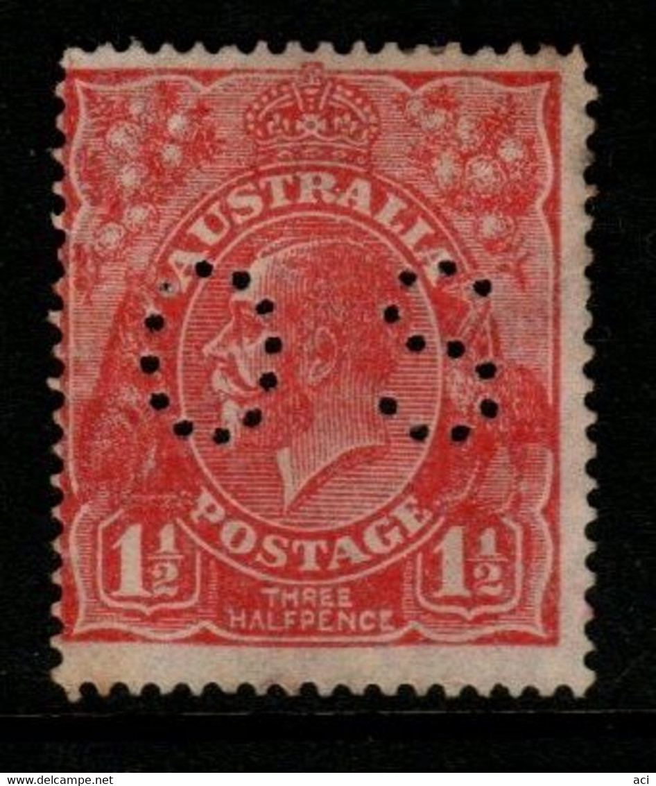 Australia SG O90  1926 King George V Perforated OS, 1.5d Scarlet,small Multipe Wtmk,mint No Gum, - Oficiales