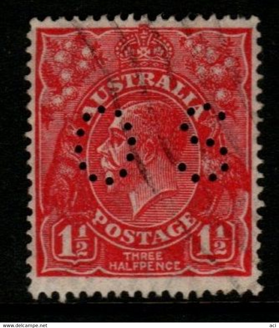Australia SG O90  1926 King George V Perforated OS, 1.5d Scarlet,small Multipe Wtmk,Used - Officials