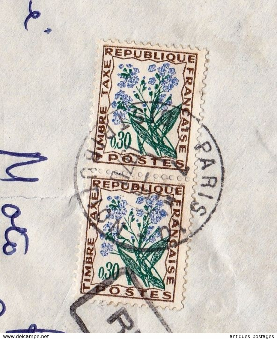 Lettre 1870 Paire De Timbres Taxe Bagnères De Luchon Haute-Garonne Pour Paris Refusé - 1960-.... Brieven & Documenten