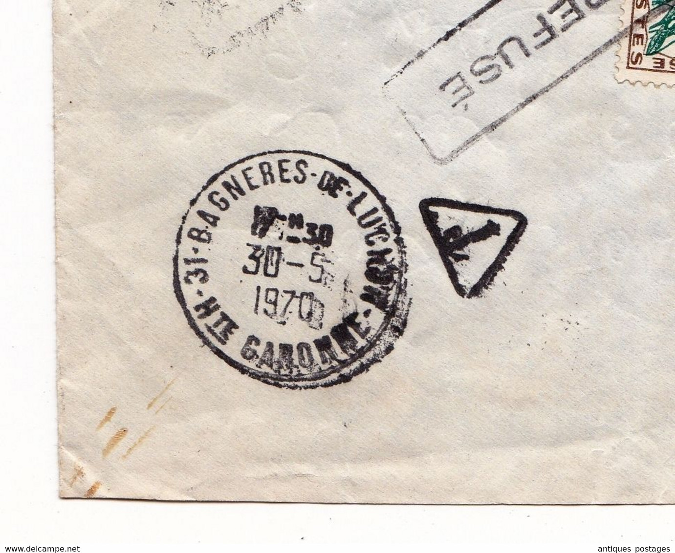 Lettre 1870 Paire De Timbres Taxe Bagnères De Luchon Haute-Garonne Pour Paris Refusé - 1960-.... Storia Postale