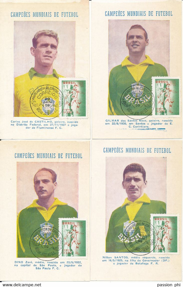 FOOTBALL BRAZIL 1950/1960 Seleção NICE SELECTION OF PC RIO DE JANEIRO OF 20.01.59 - 1950 – Brazil