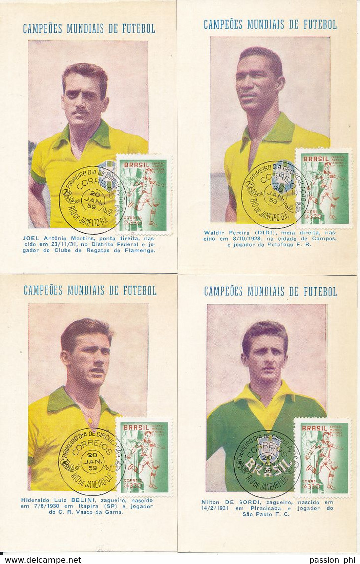 FOOTBALL BRAZIL 1950/1960 Seleção NICE SELECTION OF PC RIO DE JANEIRO OF 20.01.59 - 1950 – Brazil