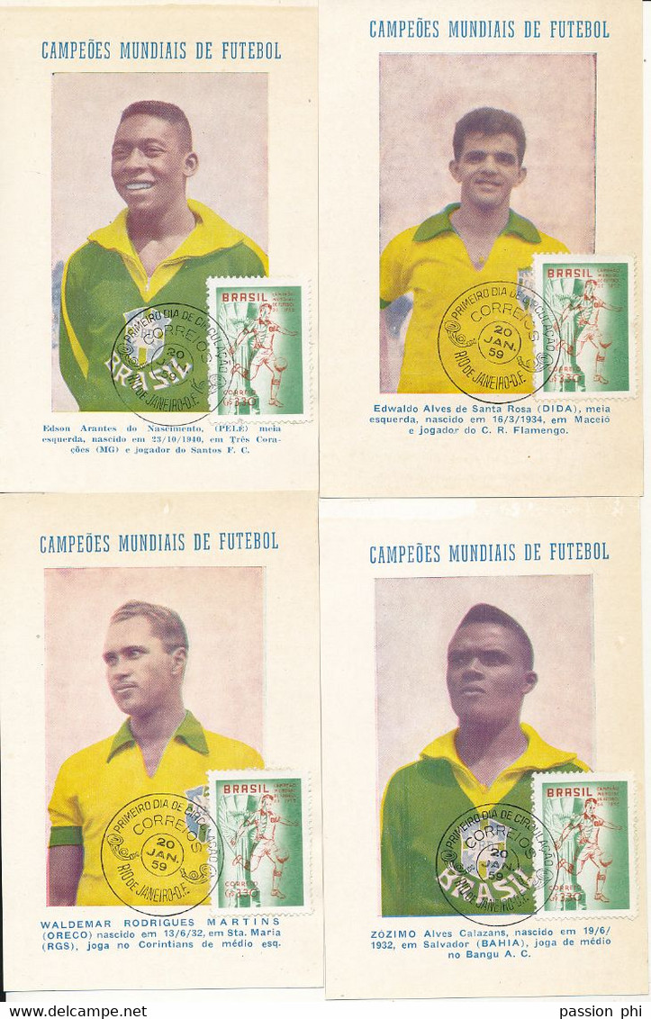 FOOTBALL BRAZIL 1950/1960 Seleção NICE SELECTION OF PC RIO DE JANEIRO OF 20.01.59 - 1950 – Brazil