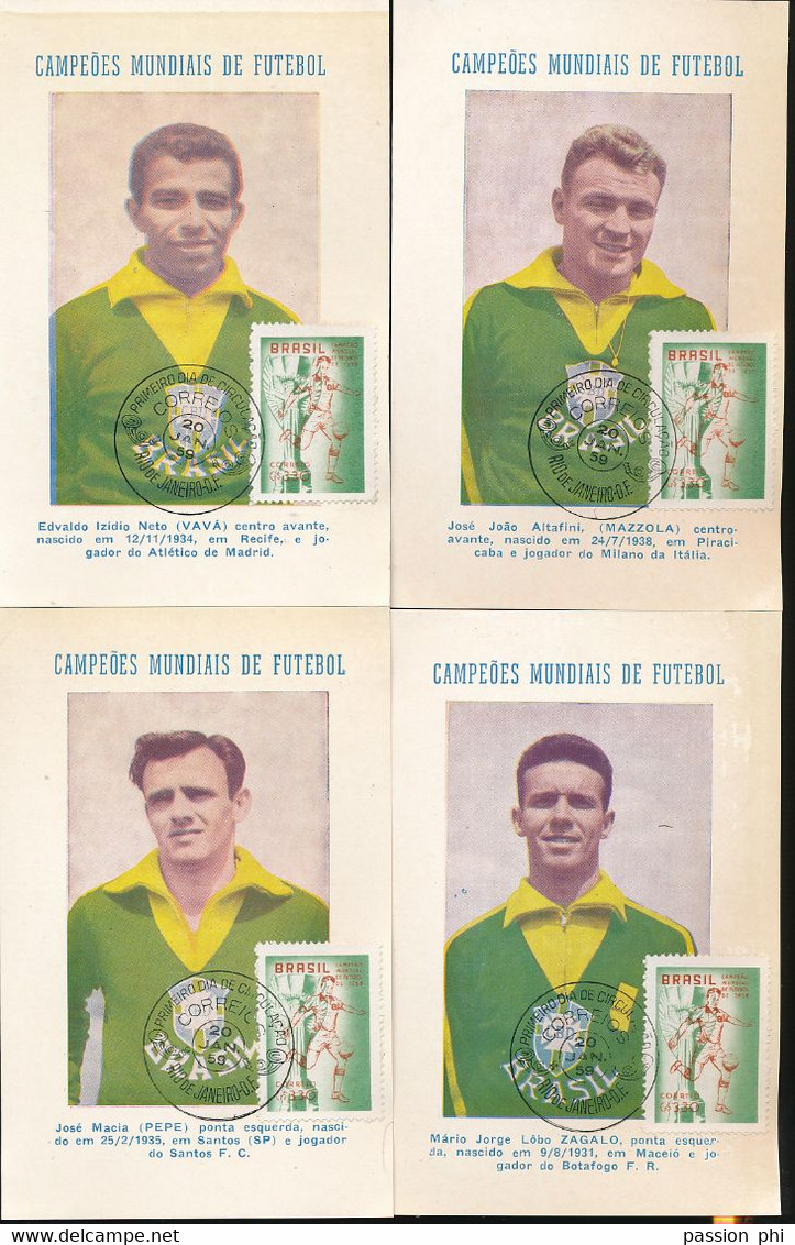 FOOTBALL BRAZIL 1950/1960 Seleção NICE SELECTION OF PC RIO DE JANEIRO OF 20.01.59 - 1950 – Brazil