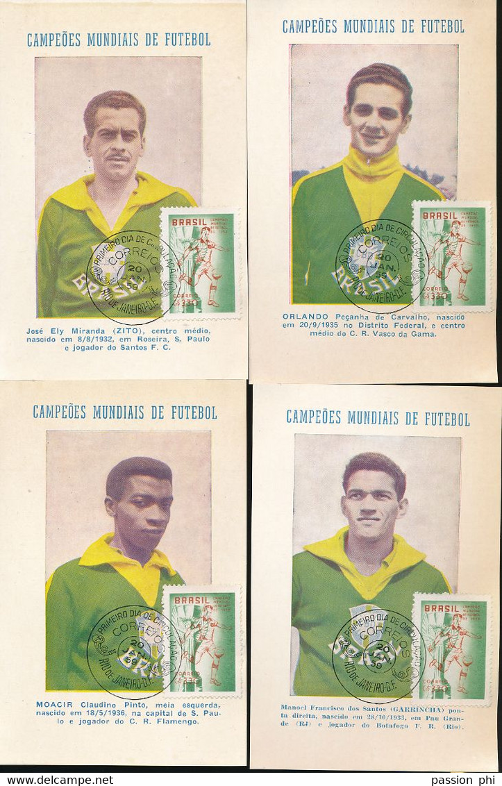 FOOTBALL BRAZIL 1950/1960 Seleção NICE SELECTION OF PC RIO DE JANEIRO OF 20.01.59