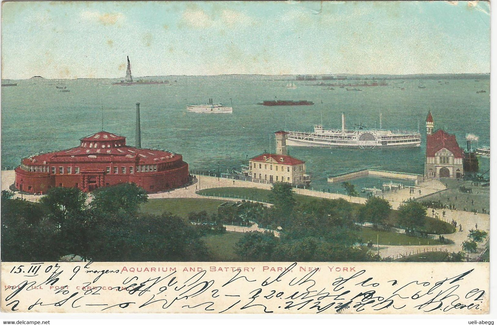 Aquarium And Battery Park, Used 1907 To Switzerland - Museen