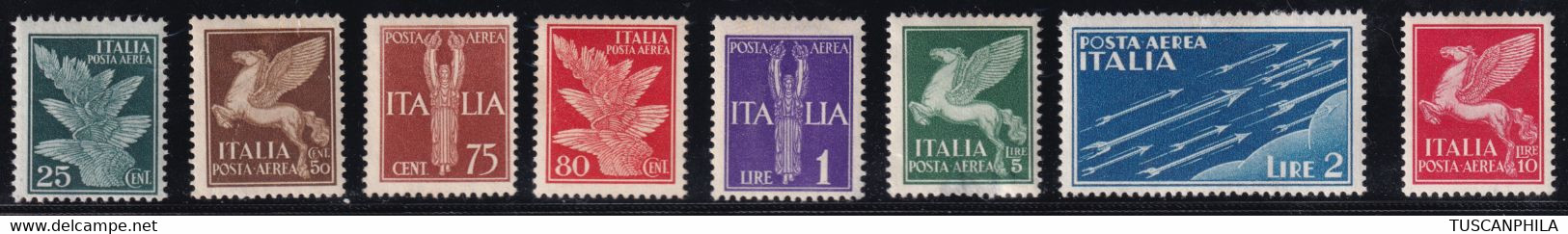 Regno D'Italia Allegorici Posta Aerea 1930 Serie Completa Sass. A18/A20 MH* Cv 5 - Neufs