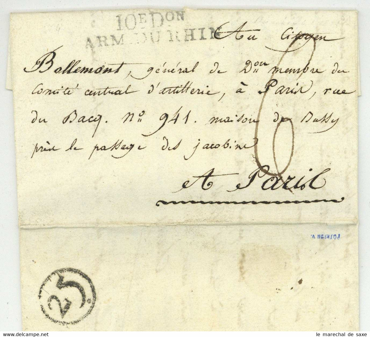 10E DON ARM DU RHIN München 1801 Munich Chonet De Bollemont Hohenlinden - Army Postmarks (before 1900)