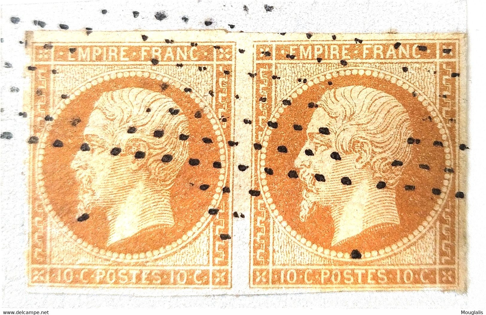 Jolie Paire N° 13 Cérès Oblitérée Roulette D'étoiles Sur Fragment  TB - 1853-1860 Napoleon III