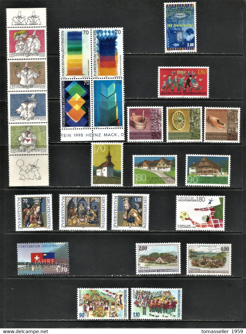 Liechtenstein -1998  Full Year Set -11 Issues.MNH* - Sammlungen