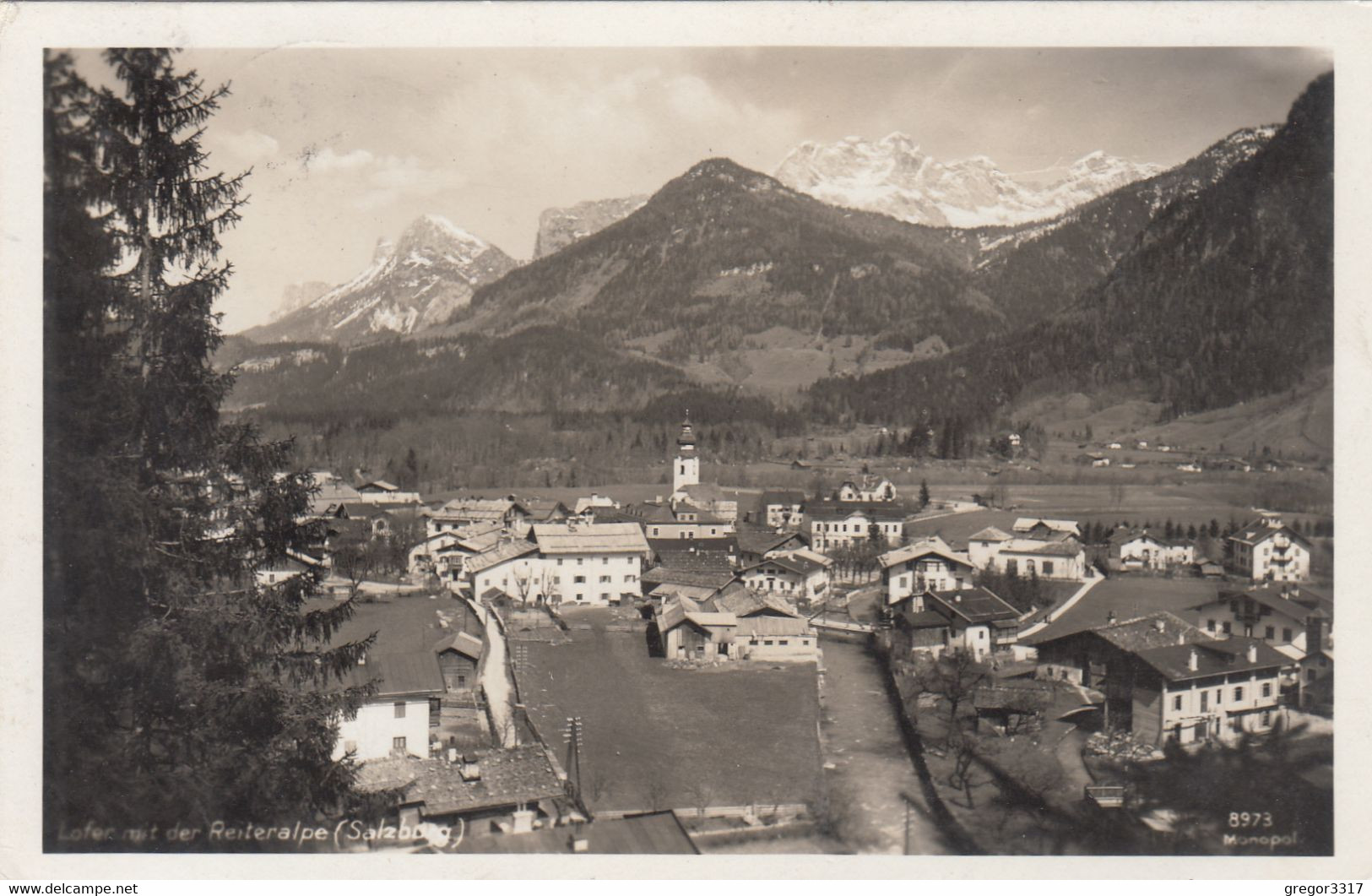 6527) LOFER Mit Der Reiteralpe - HAUS DETAILS Straße Kirchturm TOP ! 22.08.1930 - Lofer