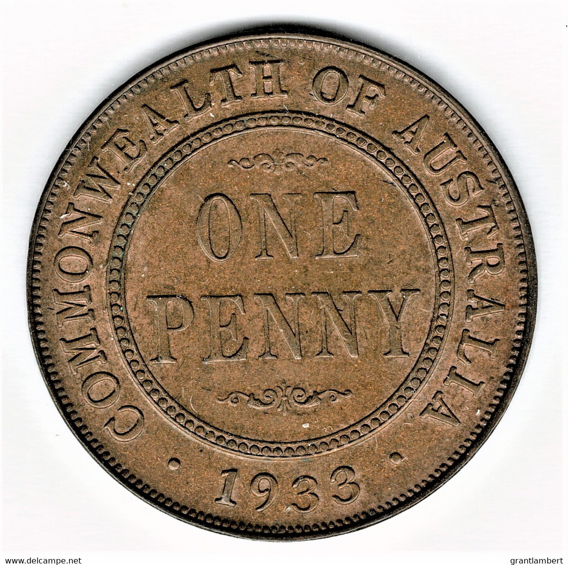 Australia 1933 Halfpenny Almost Uncirculated Red/Brown - ½ Penny