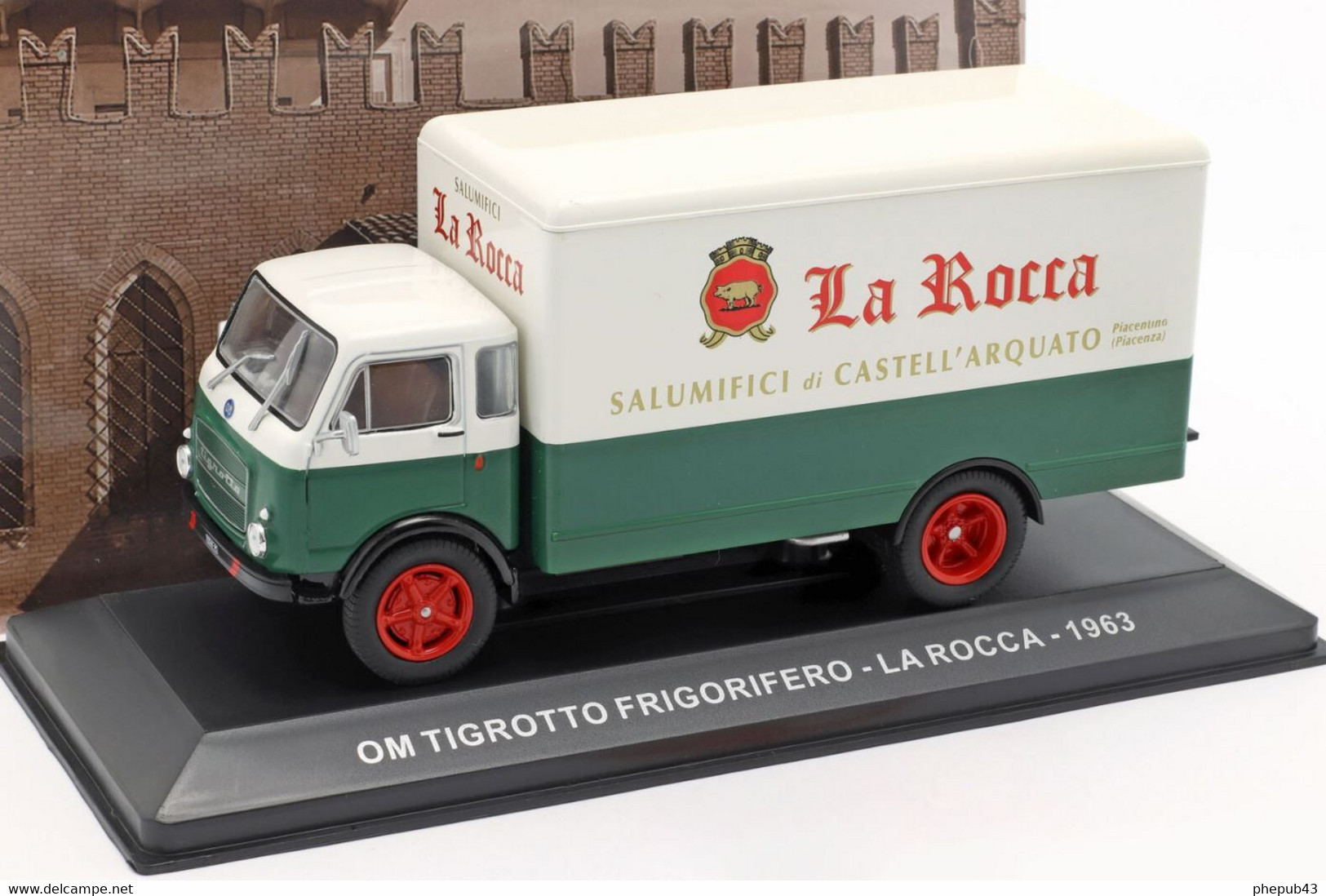 OM Fiat Tigrotto - Truck Frigorifero - La Rocca - 1963 - White/green - Eaglemoss - Camions