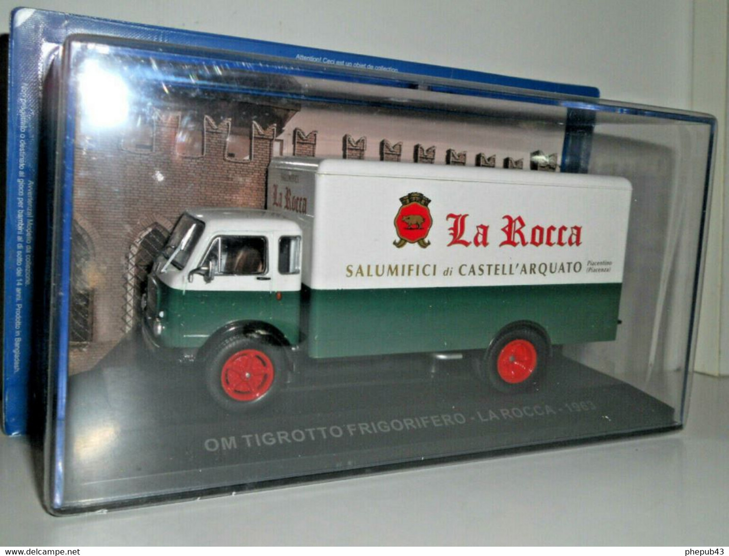 OM Fiat Tigrotto - Truck Frigorifero - La Rocca - 1963 - White/green - Eaglemoss - Camiones