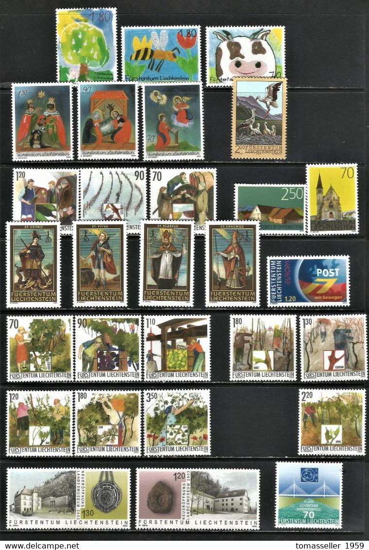 Liechtenstein -2003  Full Year Set -12 Issues.MNH* - Collections