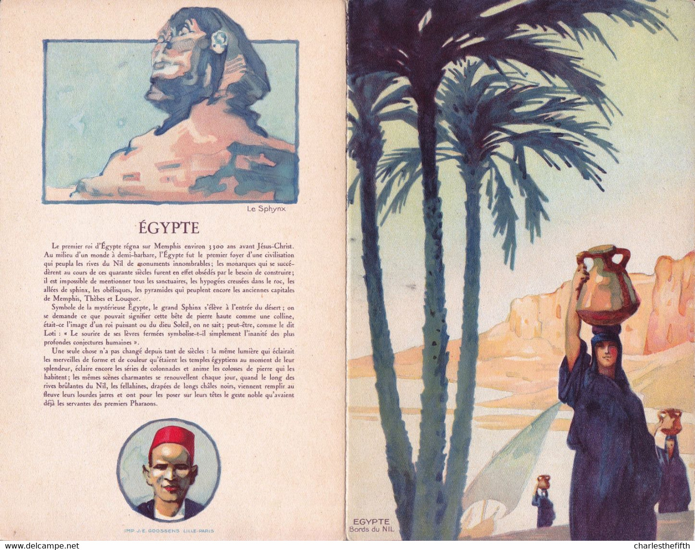 SUPERBE MENU ART DECO CHAMPAGNE CHARLES HEIDSIECK  " EGYPTE - EGYPT - 2 SCANS - Menus