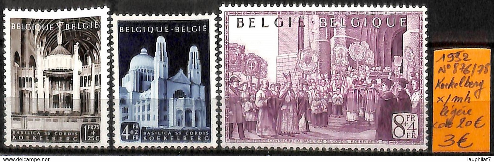 [834226]TB//*/Mh-c:20e-Belgique 1952 - N° 876/78, KOEKELBERG */mh Légère, Eglises Et Cathédrale - Ongebruikt