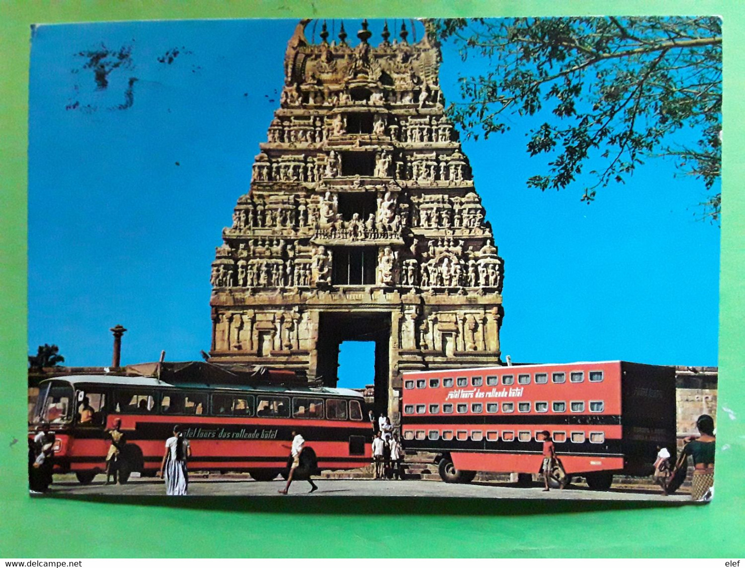 FINLAND FINLANDE,  Timbre O Cachet T Taxe Postage Due Sur Carte Hindu Temple India Avec Autobus , TB - Brieven En Documenten