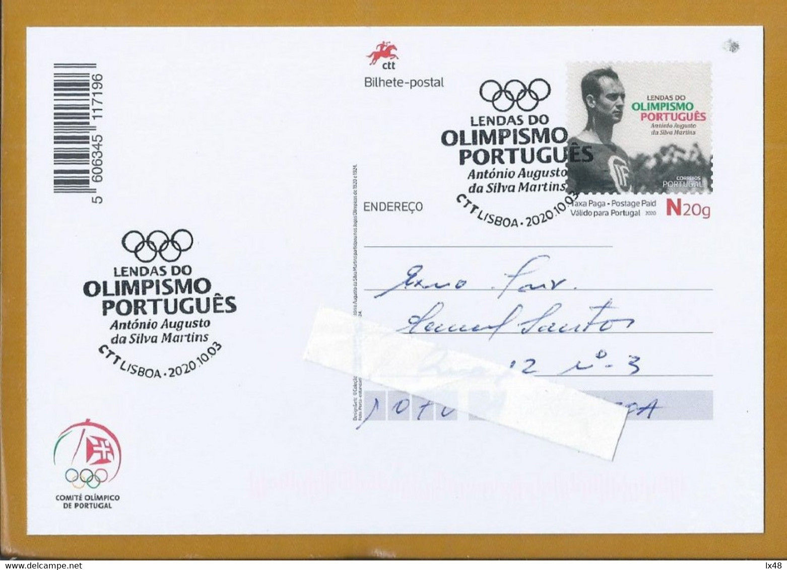 Postal Stationery Of Flagship Of Portuguese Participation In The 1924 Paris Olympic Games. Legends Of Portuguese Olympic - Estate 1924: Paris