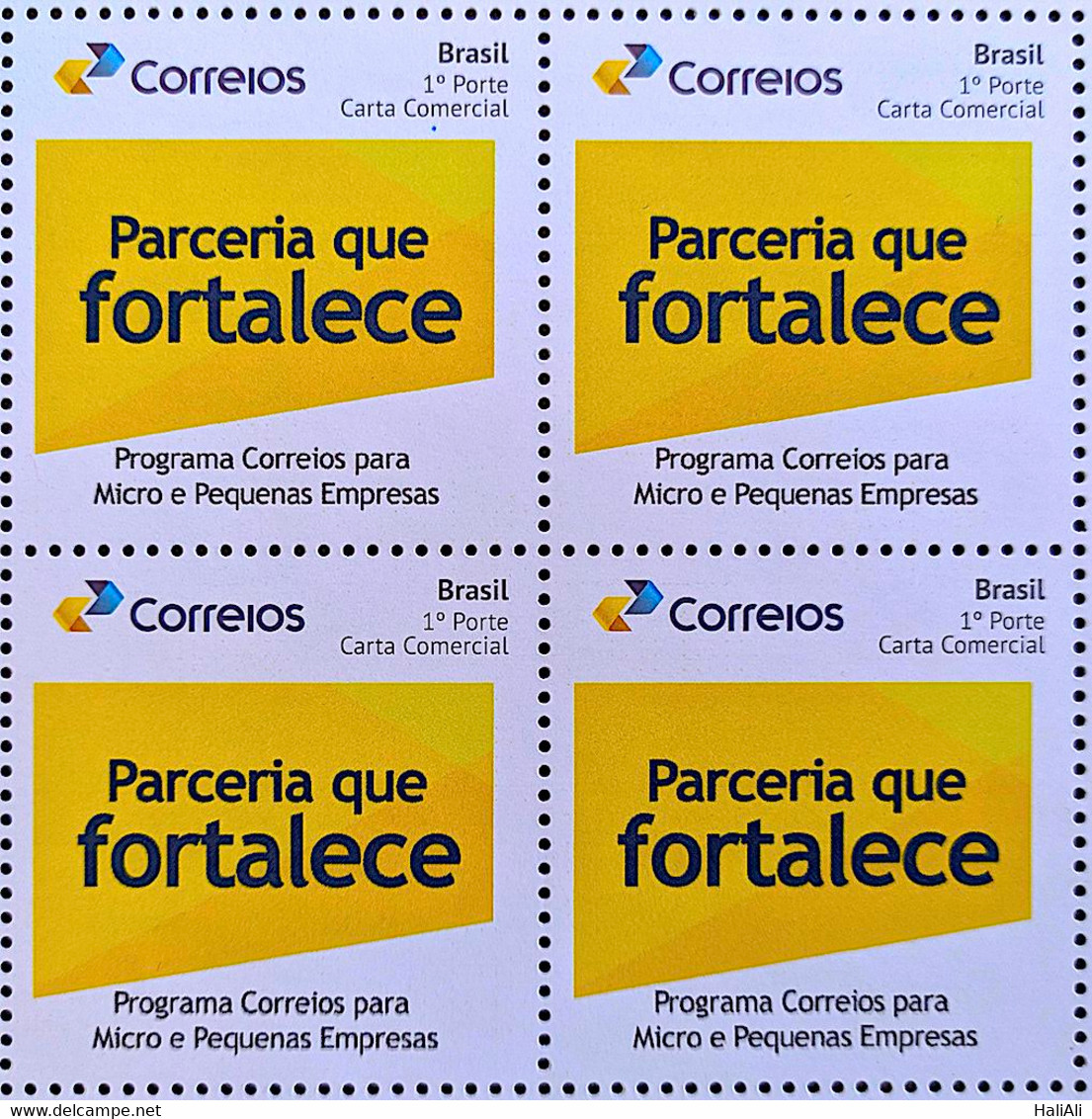 Brazil Personalized Stamp Partnership That Strengthens Block Of 4 - Personnalisés