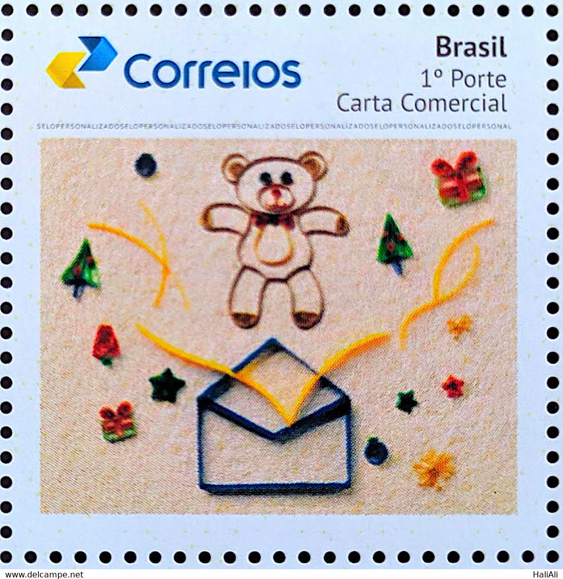 Brazil Personalized Stamp Bear And Letter - Personalisiert