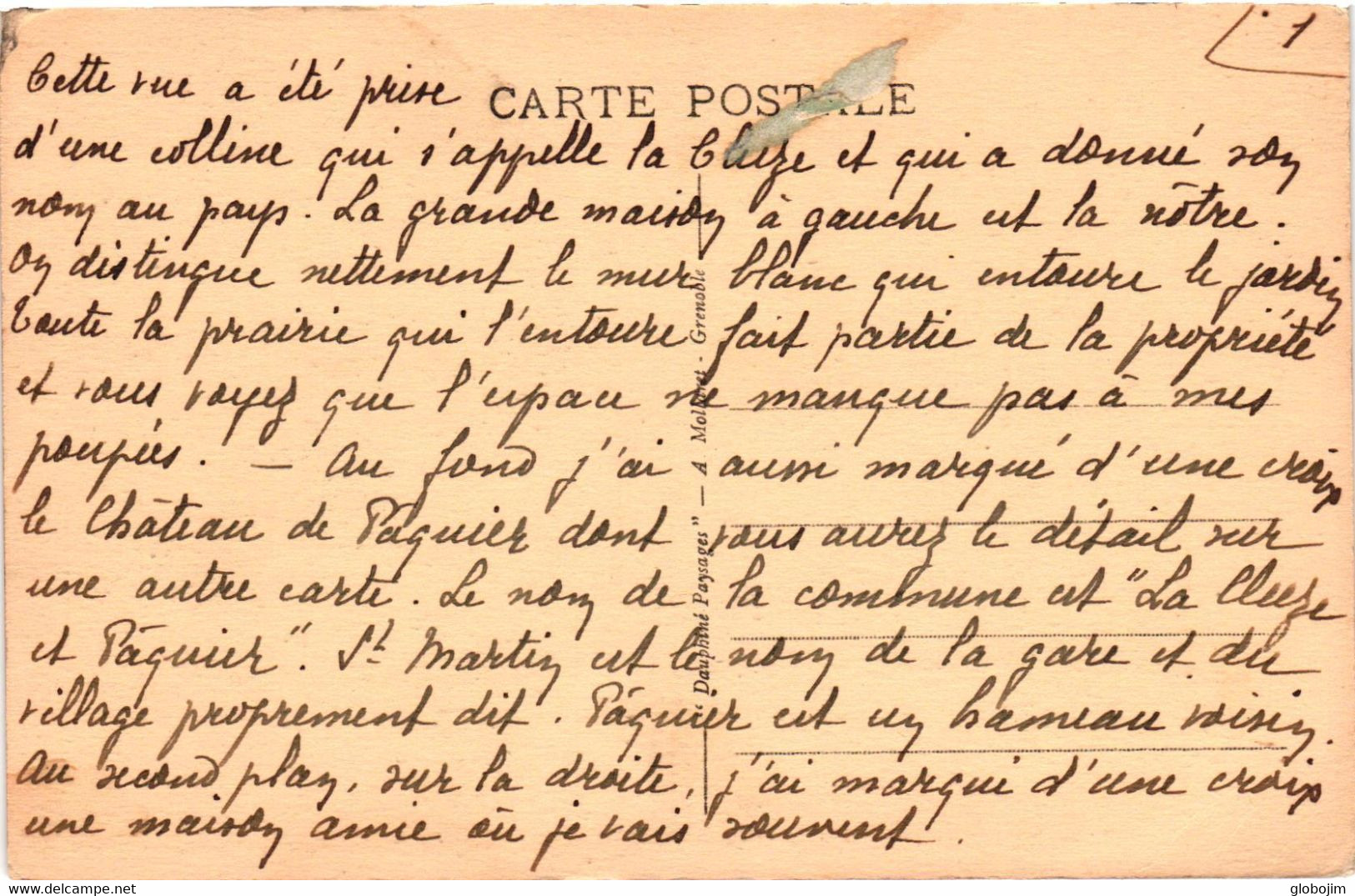 St-martin-la-cluze - Paquier - Vue Générale - Ligne De La Mure - Histoire Au Verso - Otros & Sin Clasificación