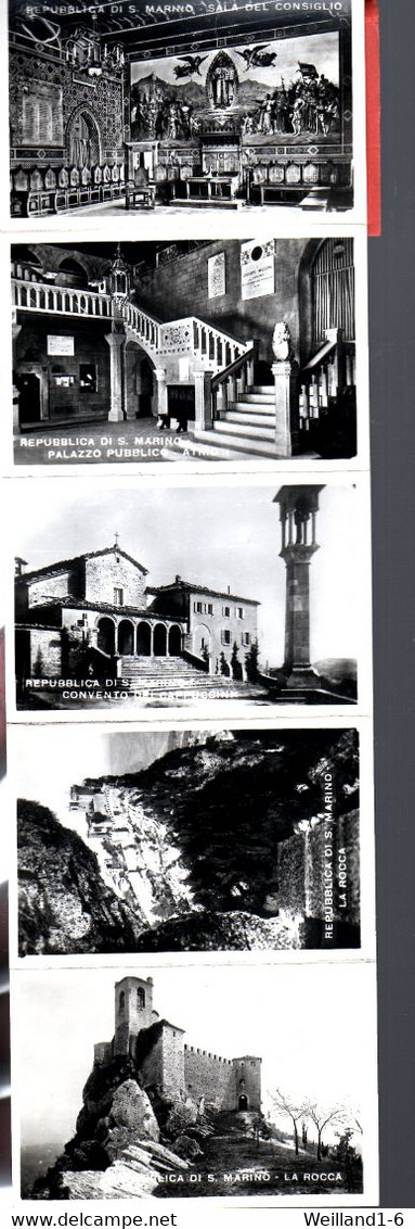 Leporello San Marino, 20 Bilder, Alle Ca. 6 X 9 Cm, Um 1939 - San Marino