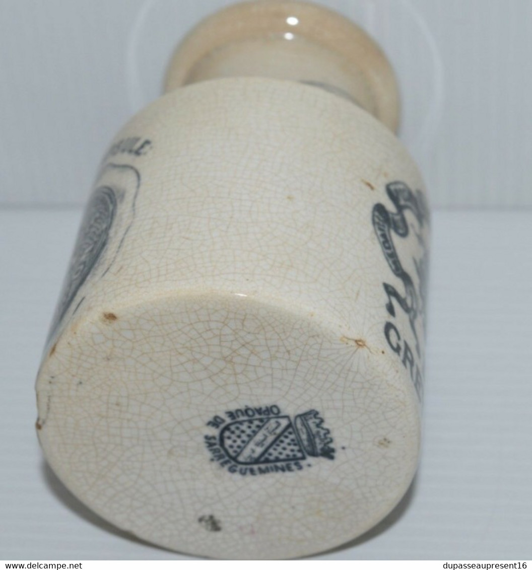 ANCIEN POT MOUTARDE DIJON GREY POUPON céramique OPAQUE de SARREGUEMINES XXe collection déco vitrine