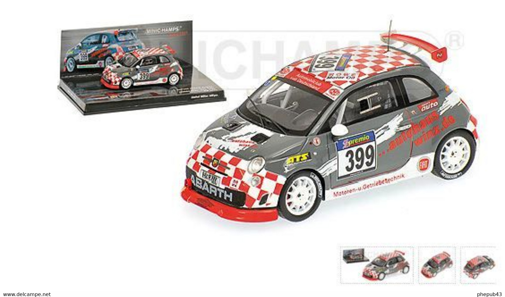 Fiat 500 Abarth Assetto - Autohaus - S. & R Winz - 1st VLN 2010 #399 -Minichamps - Minichamps