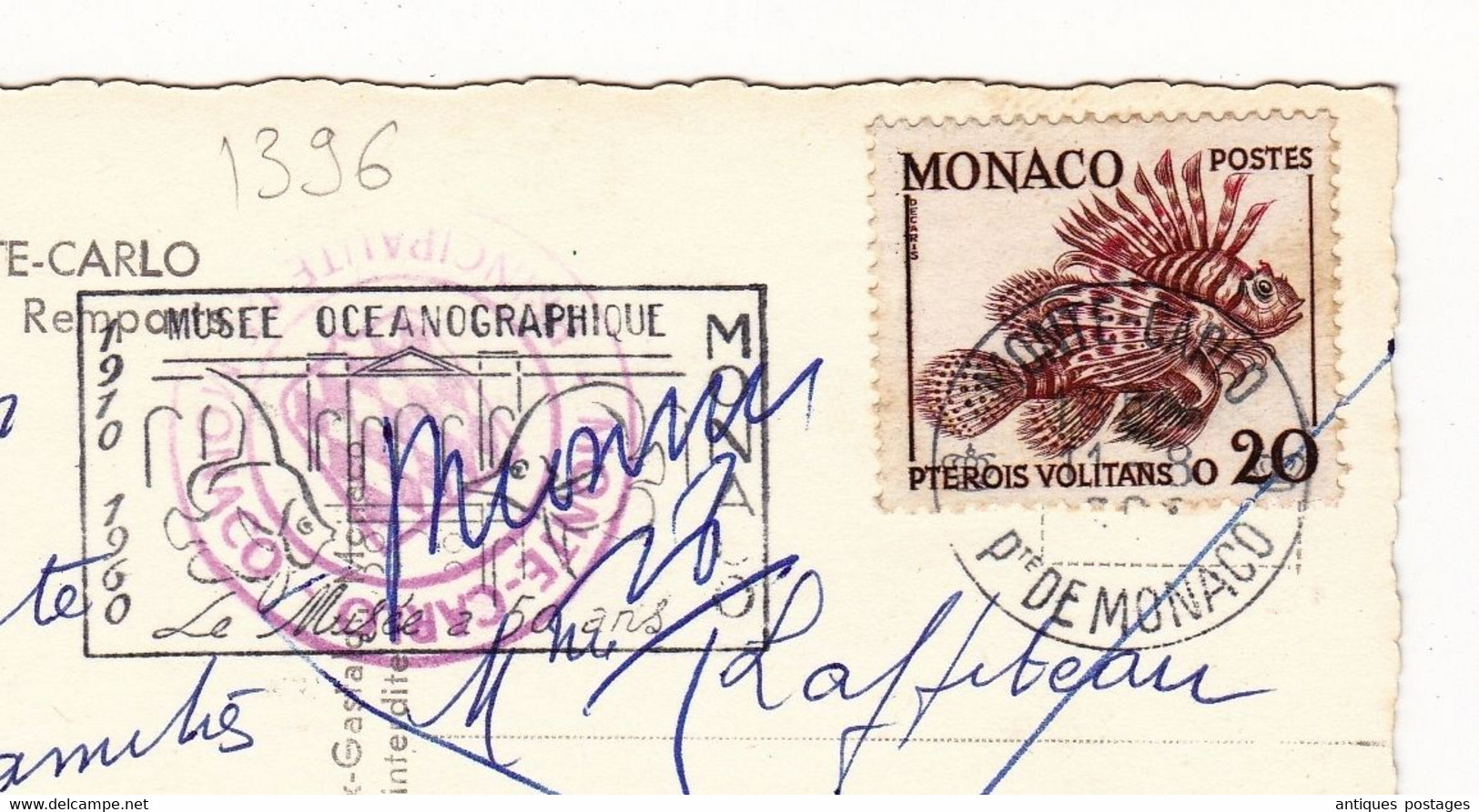 Monaco Pour Bordeaux Gironde Musée Océanographique N'Habite Pas à L'Adresse Indiquée - Lettres & Documents