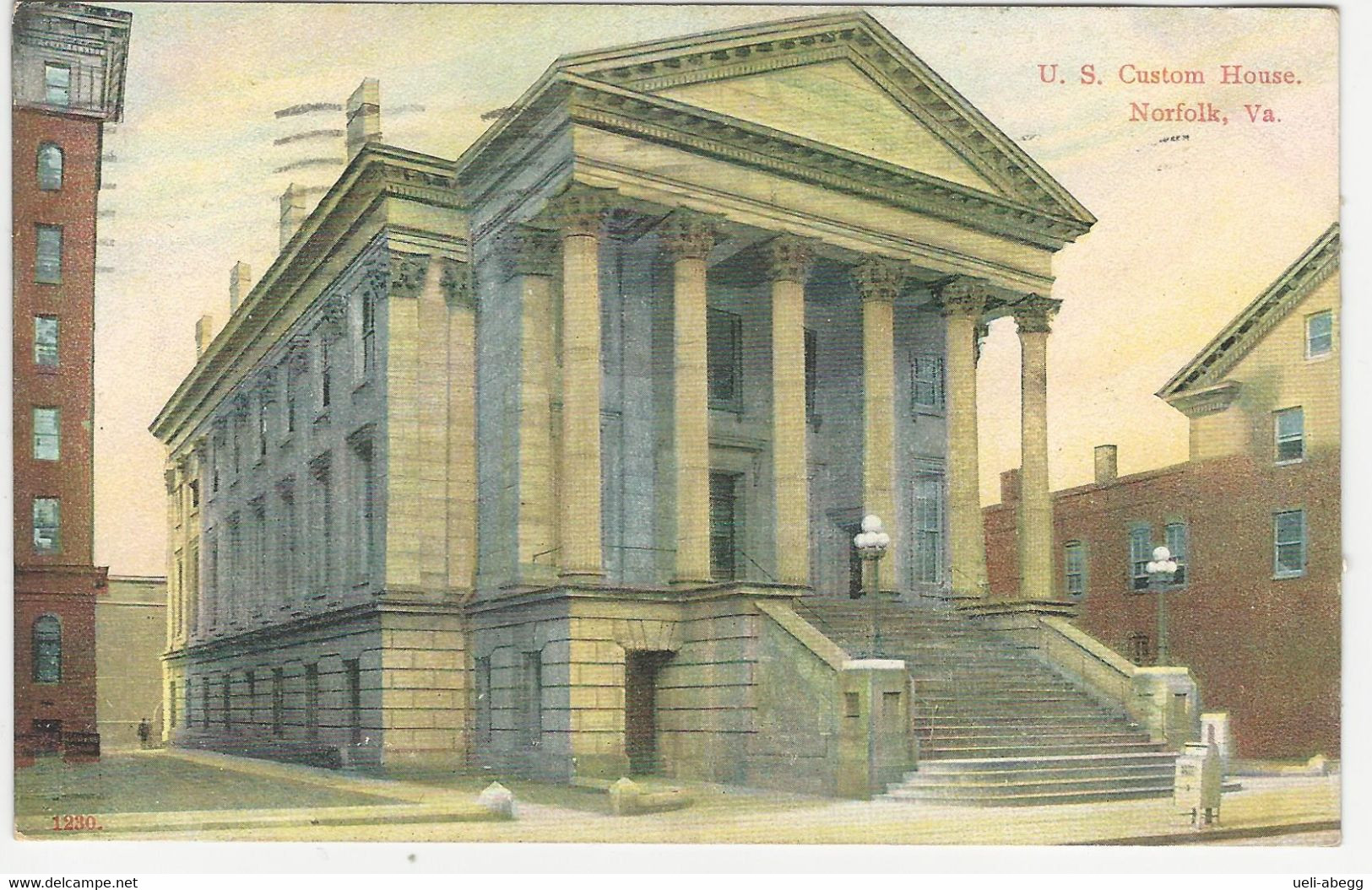 US Custom House, Norfolk, Used 1910 To Switzerland - Norfolk