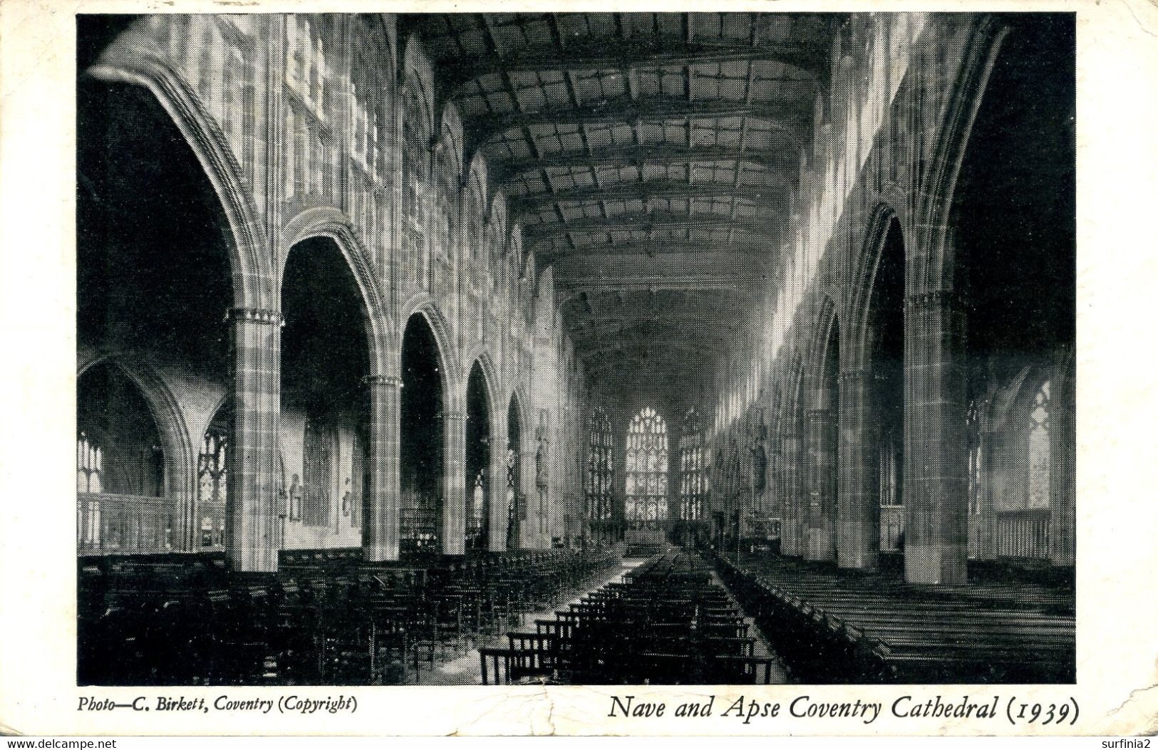 WARKS - COVENTRY - CATHEDRAL - NAVE AND APSE 1939 (BEFORE ITS DESTRUCTION) Wm235 - Coventry