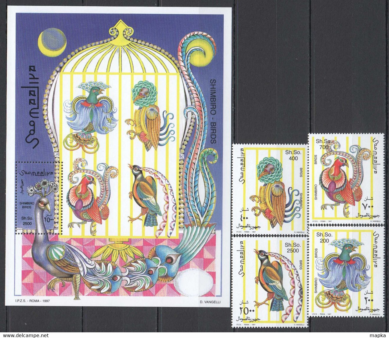 NW1486 1997 SOMALIA SOOMAALIYA SHIMBIRO BIRDS #665-668+BL44 MICHEL 18,5 EURO MNH - Other & Unclassified