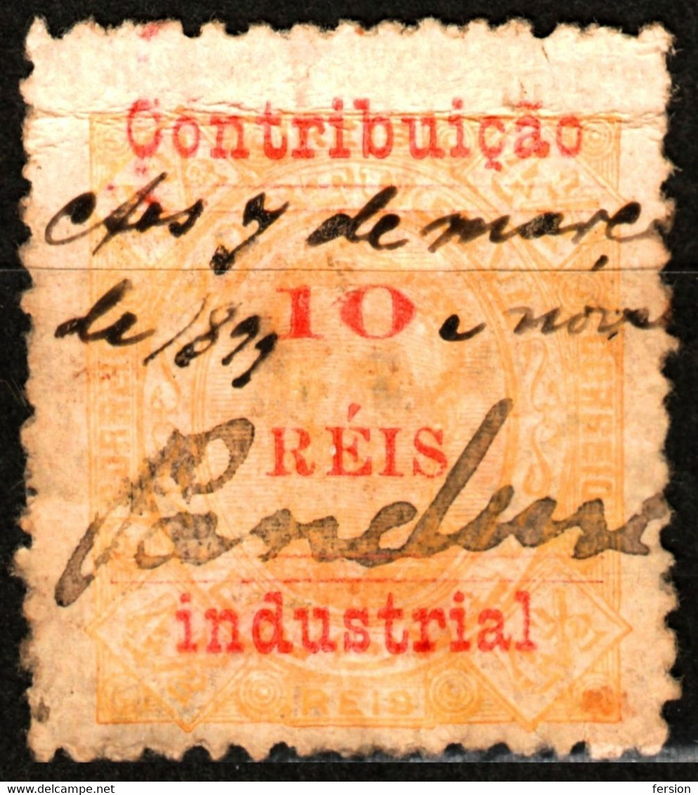 1899 PORTUGAL - Contribuição Industrial INDUSTRY - Revenue Tax Stamp / Overprint - 10 Rs - Used - Other & Unclassified