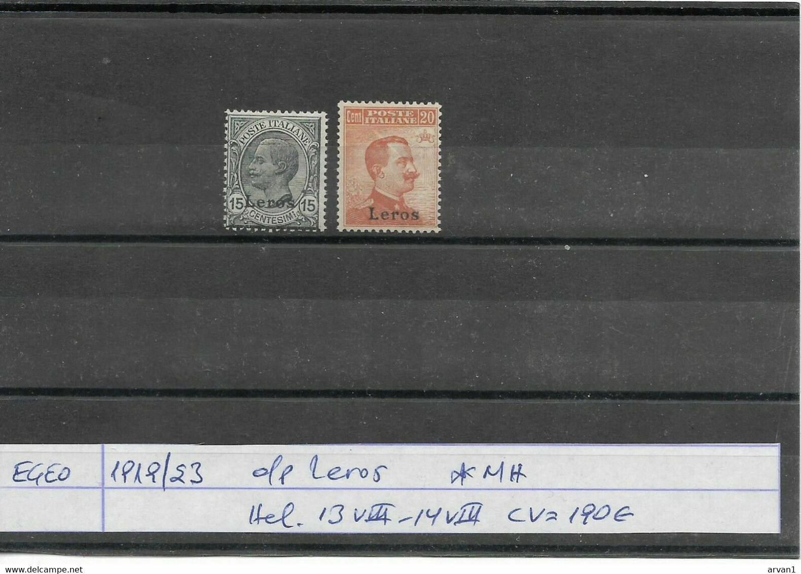 Italy Occ. Greece EGEO - 1919-23 Consecutives Set O/p Leros Mint - With Wm - Egée (Lero)