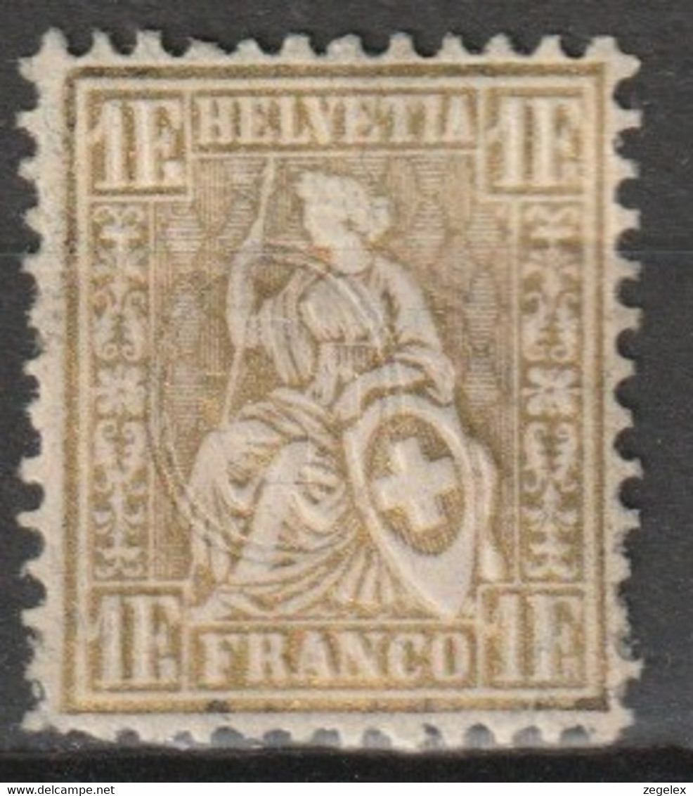 Suisse 1881 1 Fr. Fils De Soie Yv. 57 Ongestempeld  MiNr. 44 - Ongebruikt