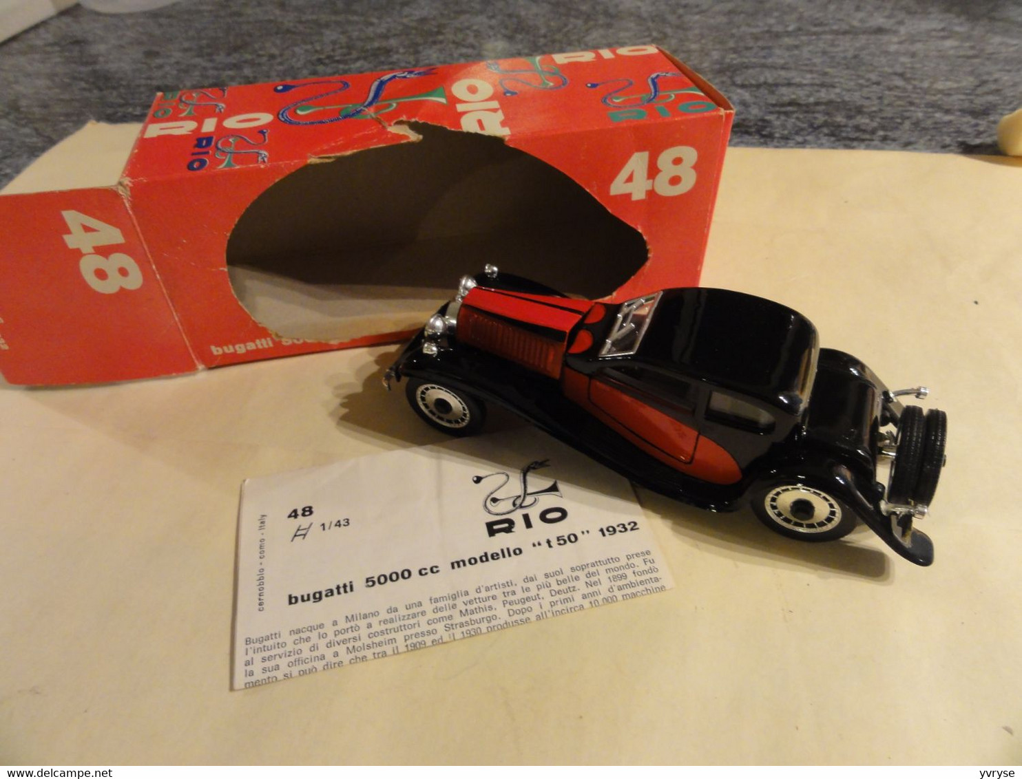 RIO Voiture Miniature N° 48 Bugatti T50 1932 - Rio