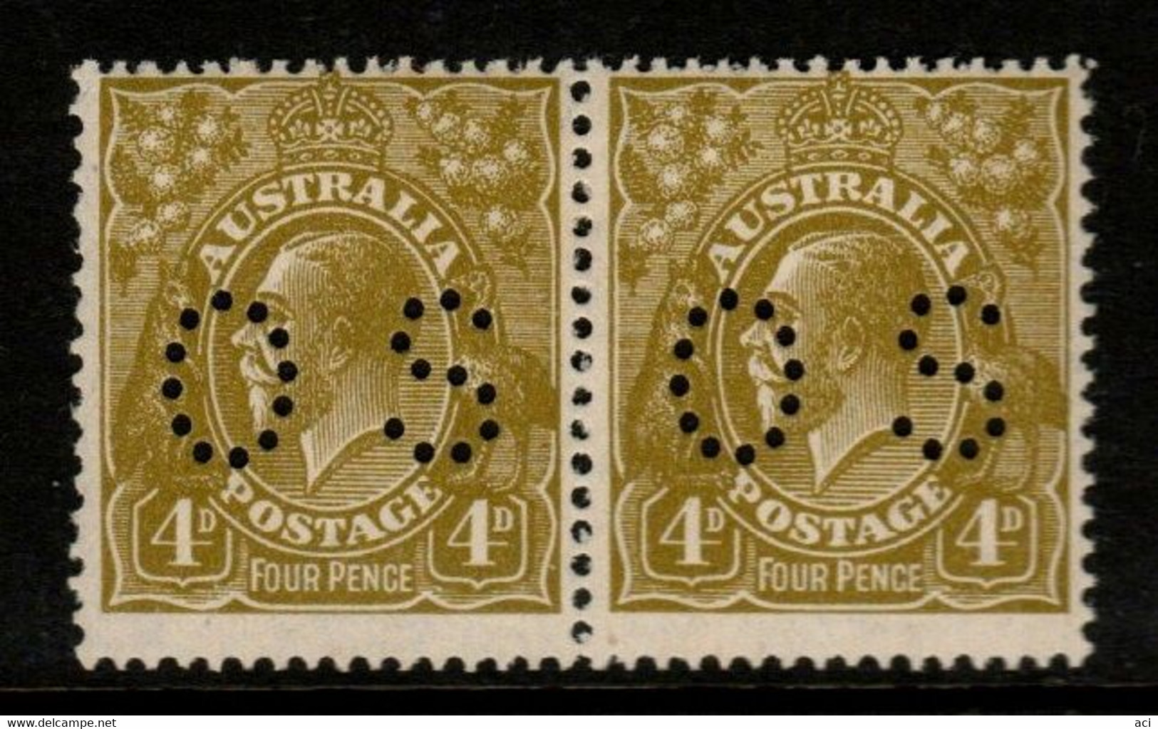 Australia SG O108  1929 King George V Perforated OS, 4d Yellow-orange,SM Wtmk,perf 13.5 X 12.5 Die II Mint Never Hinged - Dienstzegels