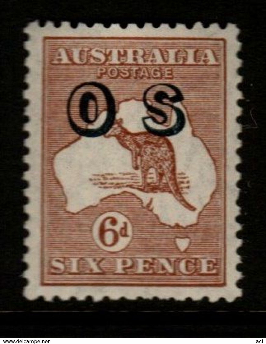 Australia SG O127  1933 6d Chestnut Kangaroo, Overprinted OS ,Mint Never Hinged, - Dienstzegels