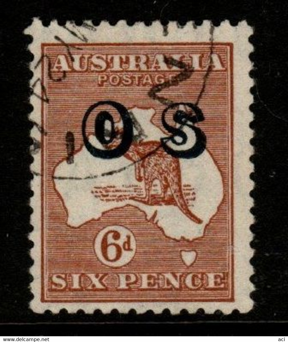 Australia SG O127  1933 6d Chestnut Kangaroo, Overprinted OS ,Used - Dienstmarken