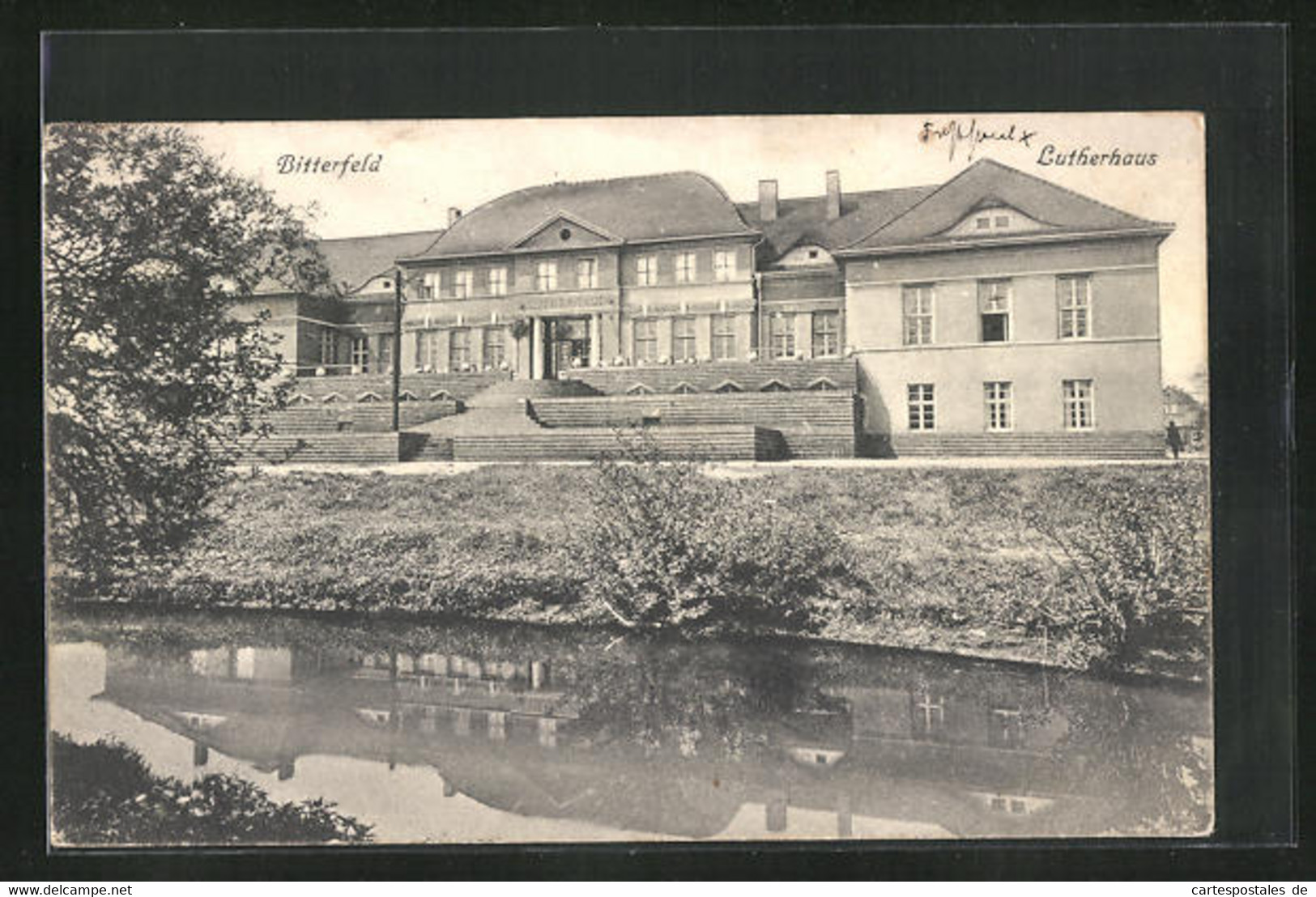 AK Bitterfeld, Lutherhaus Mit Fluss - Bitterfeld